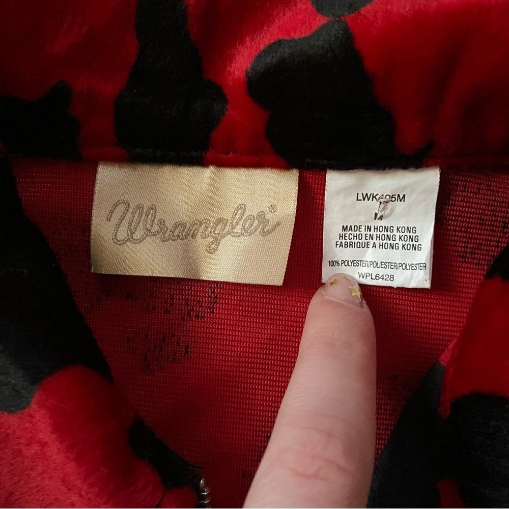 Vintage Wrangler Cowgirl Plush Cow Print Zip Up Vest Fall Winter 2022 - Picture 4 of 4